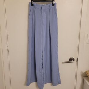French Blue Wide-Leg Trousers
